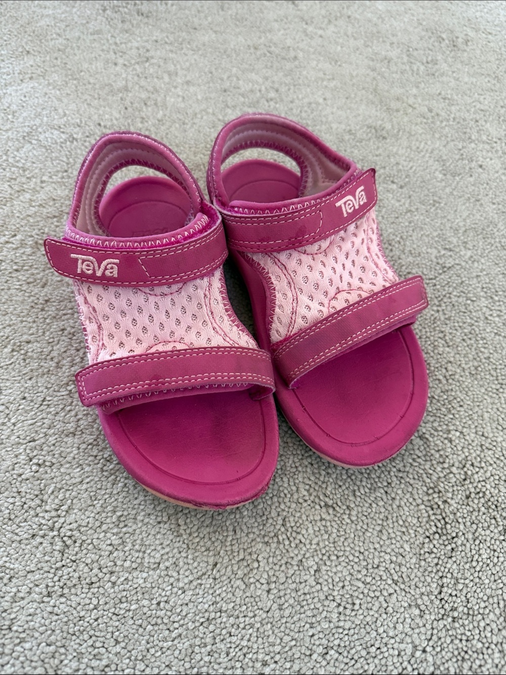 Teva Kids Bright Pink Double Strap Sandals